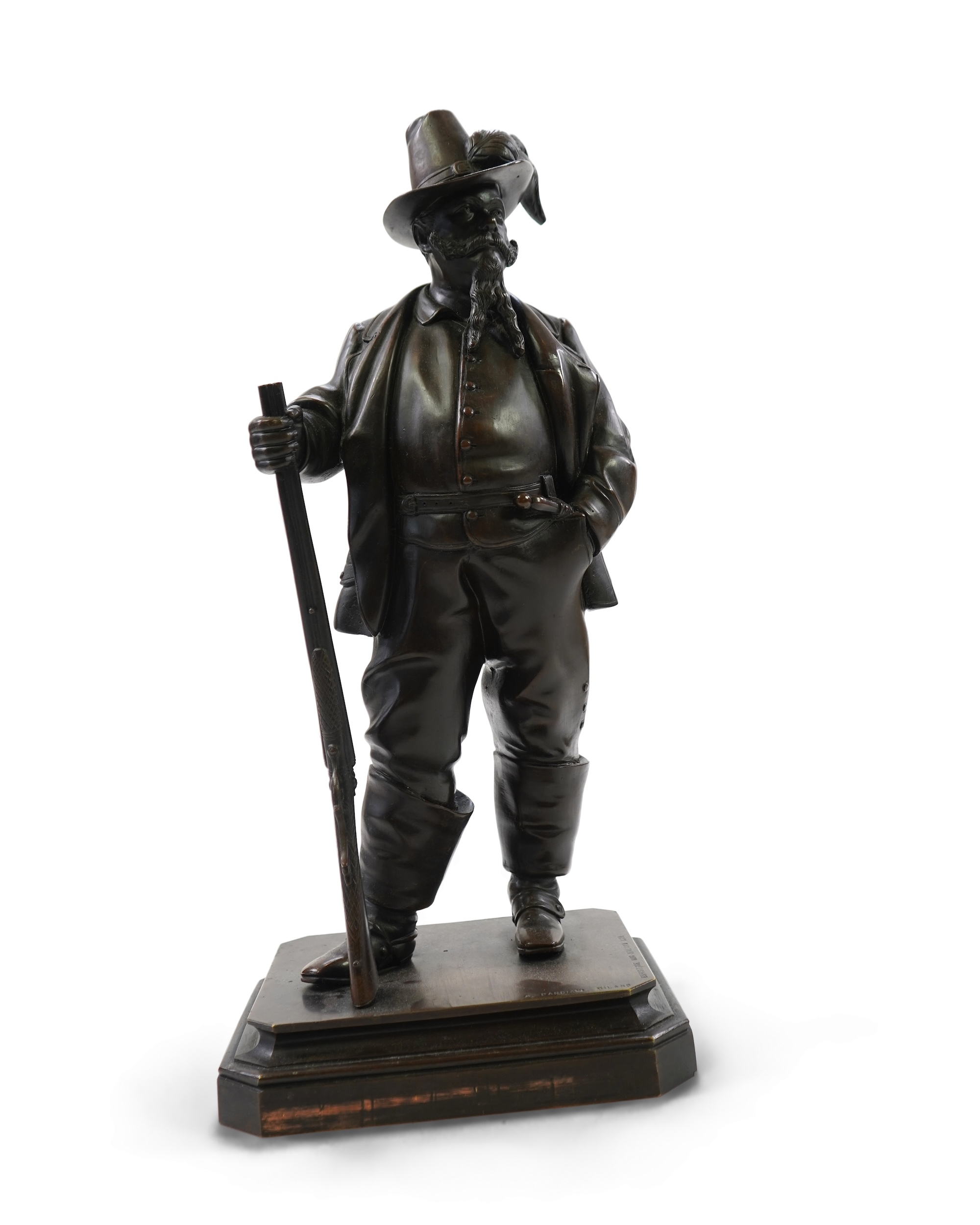 Antonio Pandiani (1838-1928). A bronze study of Victor Emmanuel II of Italy